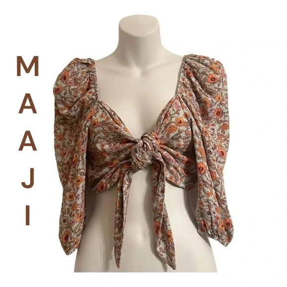 Maaji Colombian Floral Crop‎ Top Blouse | Size: Large - Picture 3 of 13